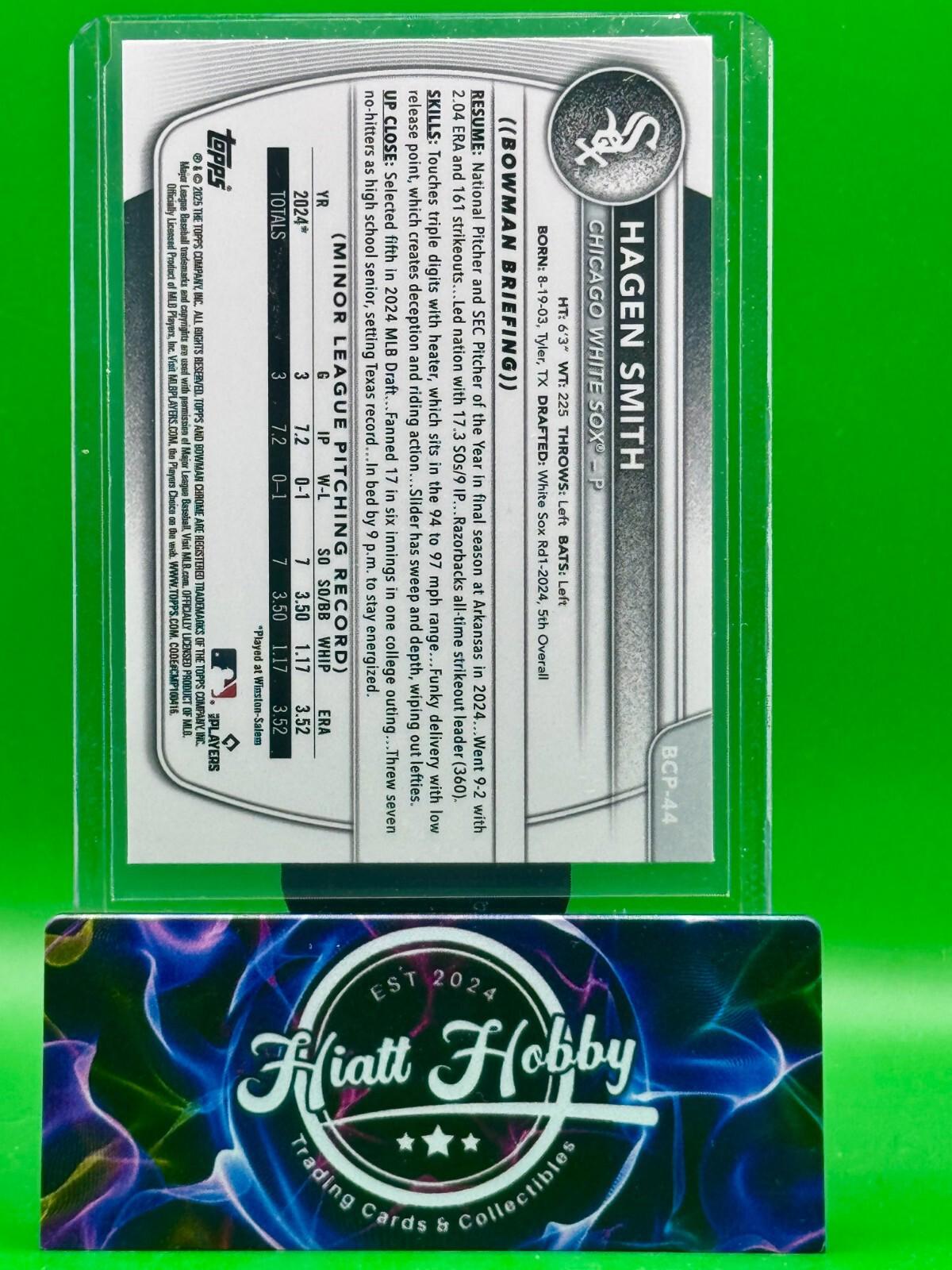 2025 Bowman Chrome - Hagen Smith #BCP-44 - X-Fractor