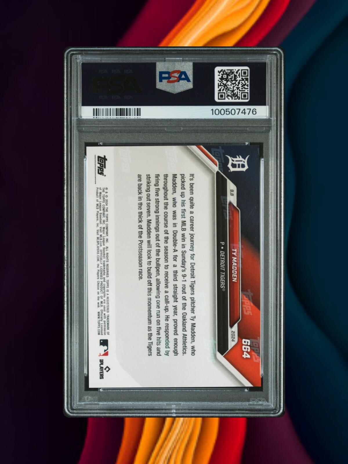 2024 Topps Now - Ty Madden #664 - Rookie Call-Up - Blue /49 - PSA 8
