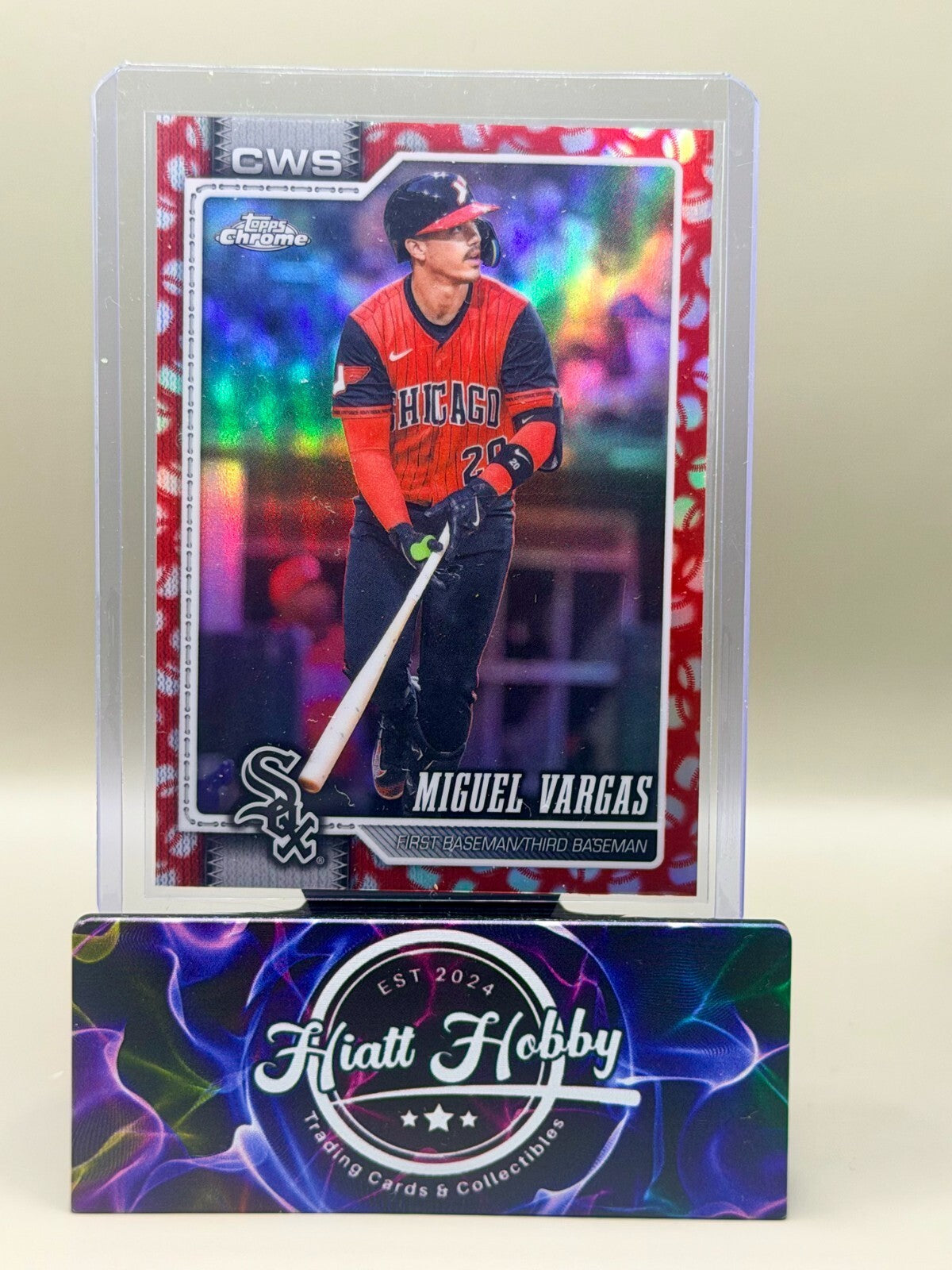 2026 Topps Chrome - #49 Miguel Vargas - Baseball Seams Refractor
