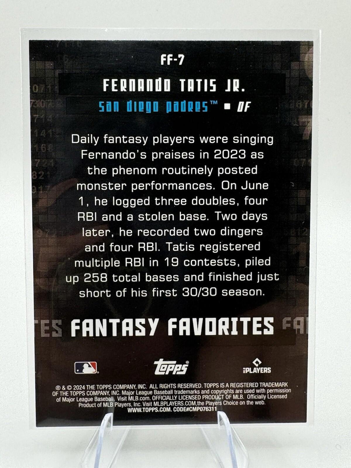 2024 Topps Fan Favorites #FF-7 Fernando Tatis Jr. San Diego Padres