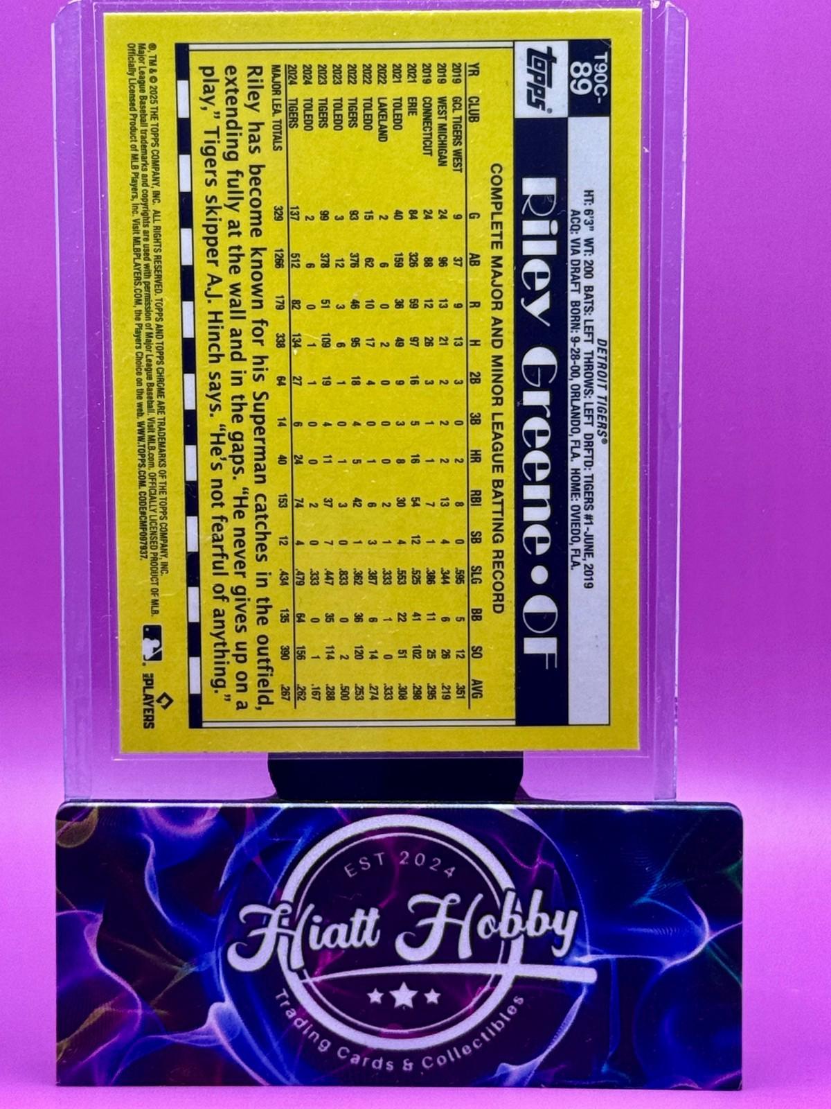 2025 Topps Series 1 - 1990 Topps Chrome Silver Pack Riley Greene #T90C-89