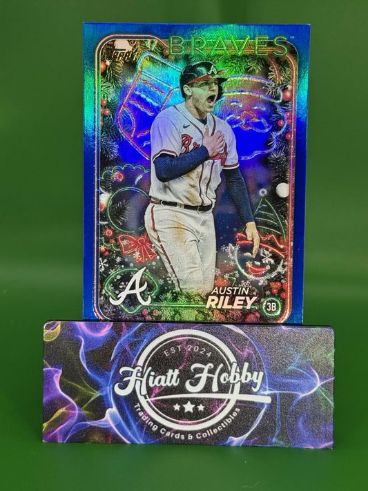 2024 Topps Holiday austin Riley Blue Holo