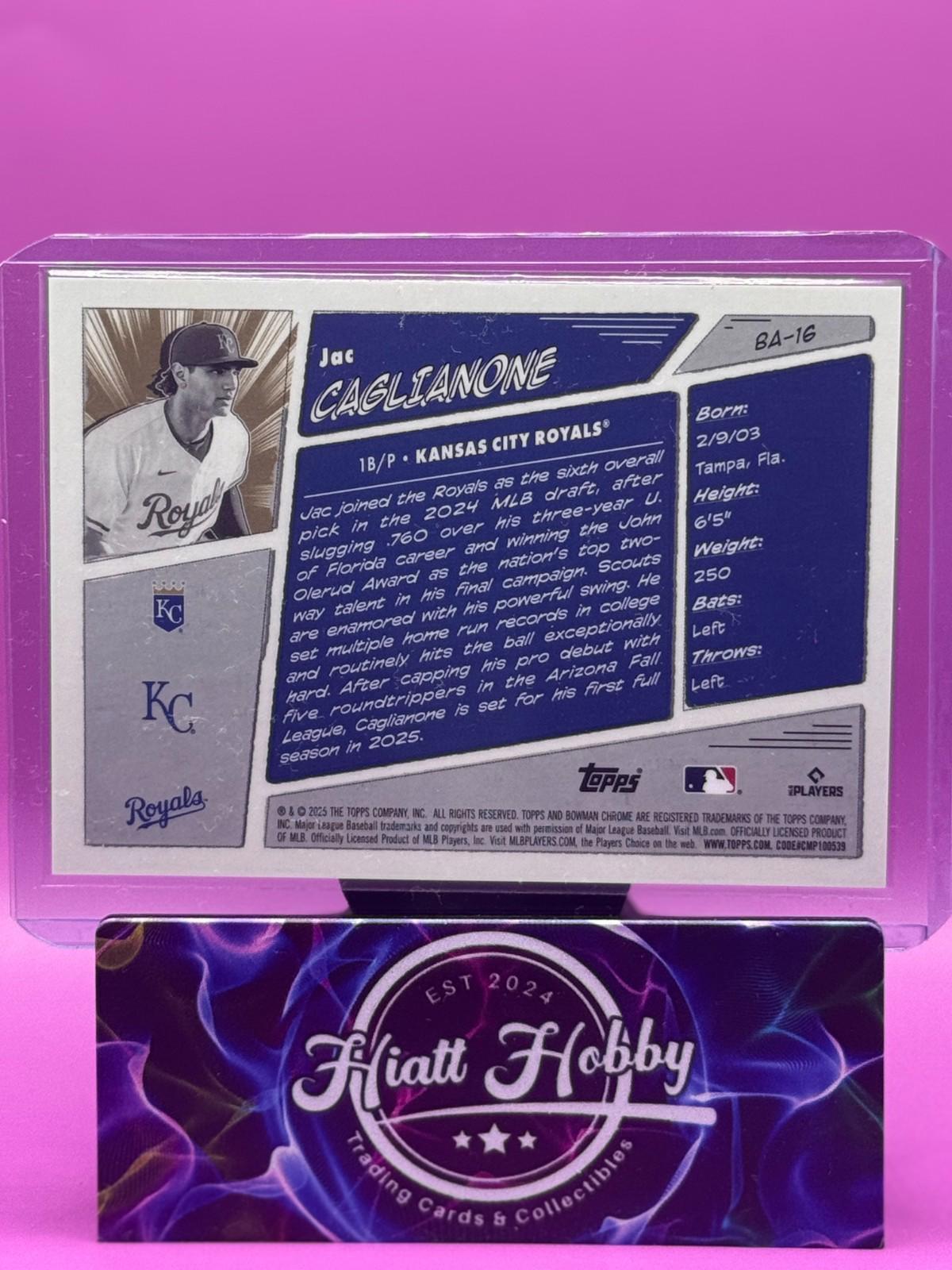 2025 Bowman - Jac Caglianone #BA-16 - Black Anime /10 - Case Hit (RC)