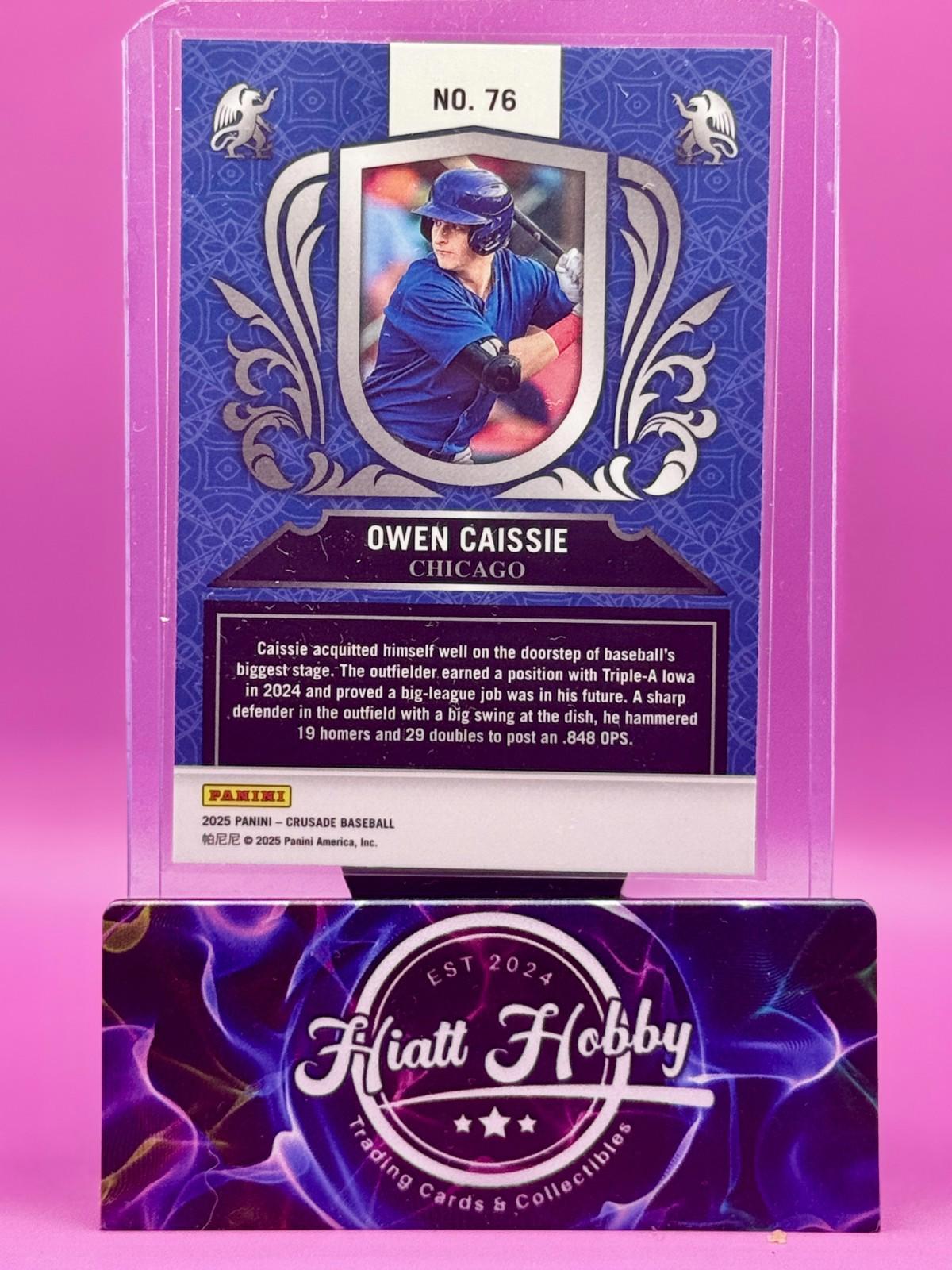 2025 Panini Crusade - Owen Caissie #76 - Blue Crusade - Cracked Ice (RC)