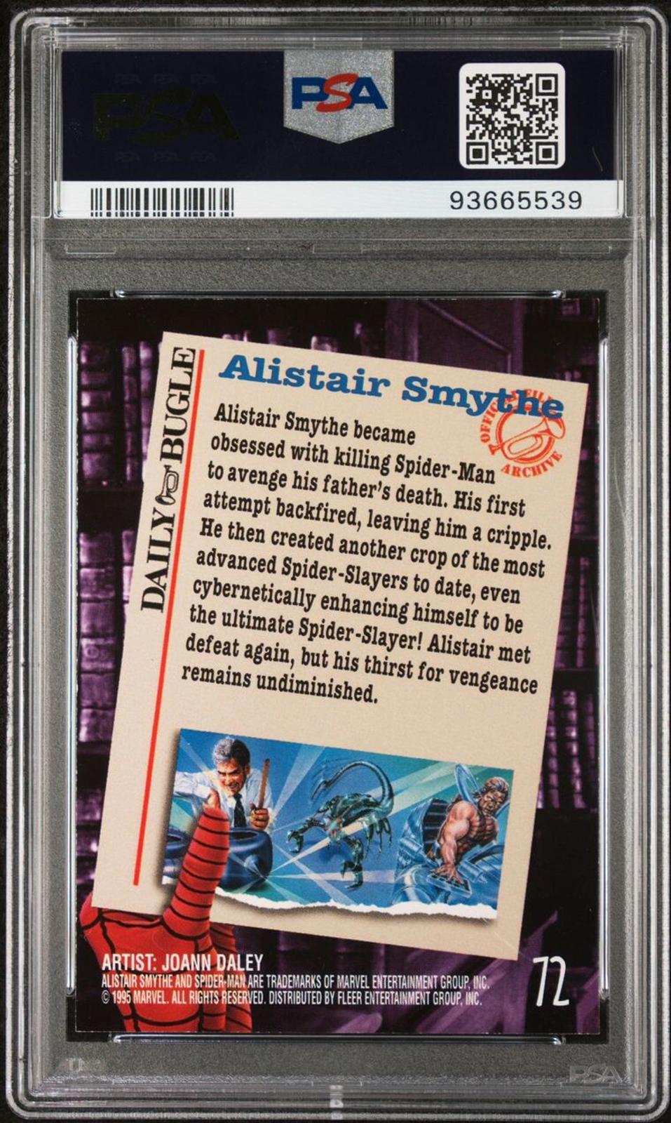 FLEER Ultra 95 Marvel Spider-Man CARD 72 ALISTAIR SMYTHE PSA 7
