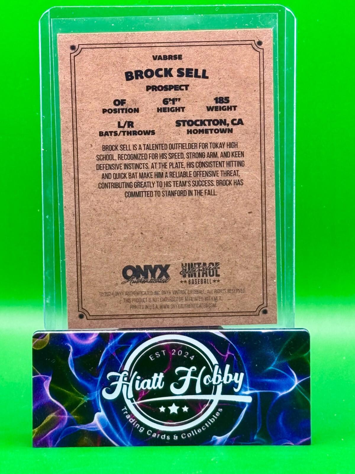 2024 Onyx Vintage Baseball - Brock Sell #VABRSE - Auto