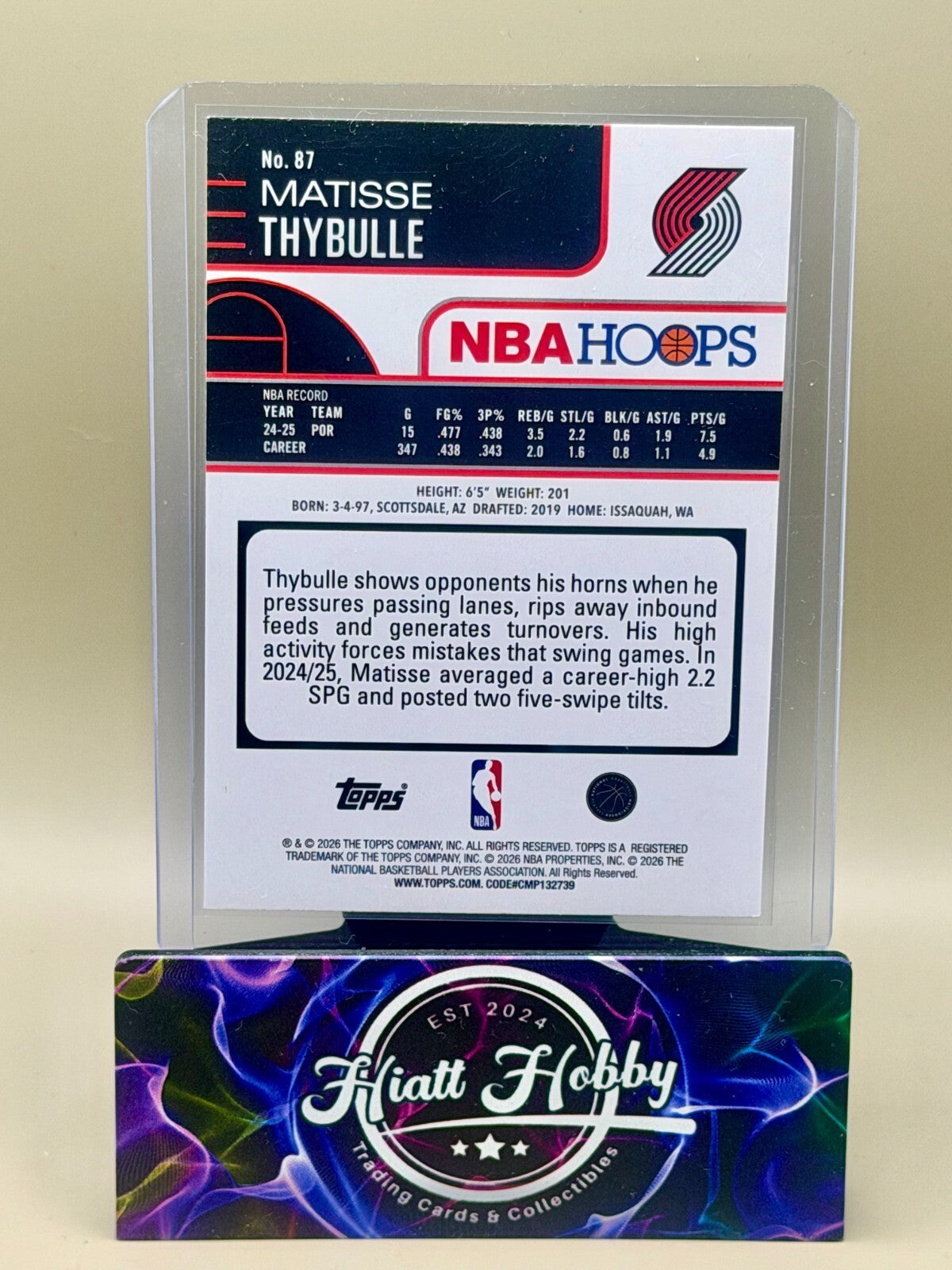 2025-26 NBA Hoops Basketball - #87 Matisse Thybulle - Green Hoops