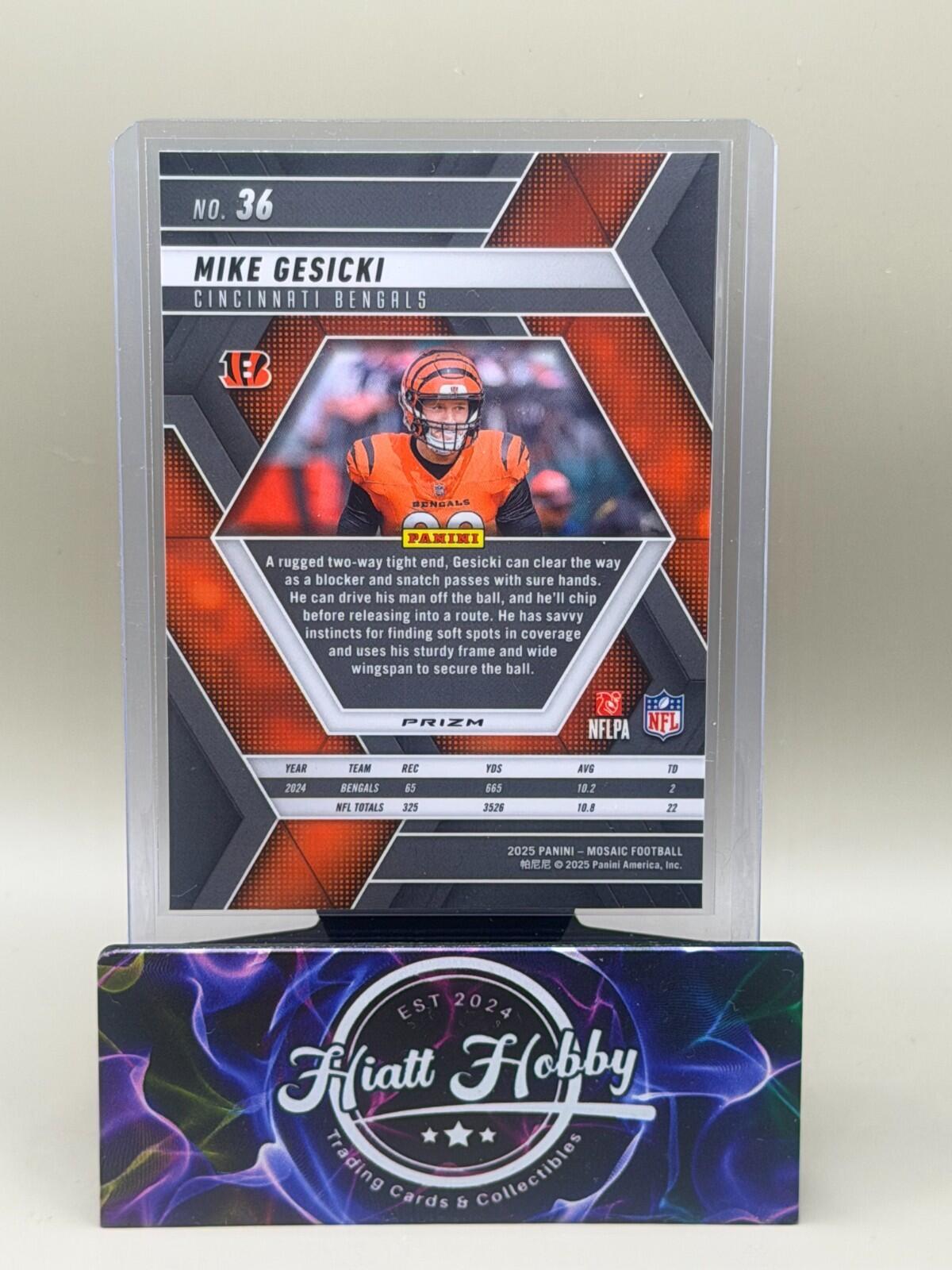2025 Panini Mosaic Football Sparkle Pack - #36 Mike Gesicki - Red Sparkle