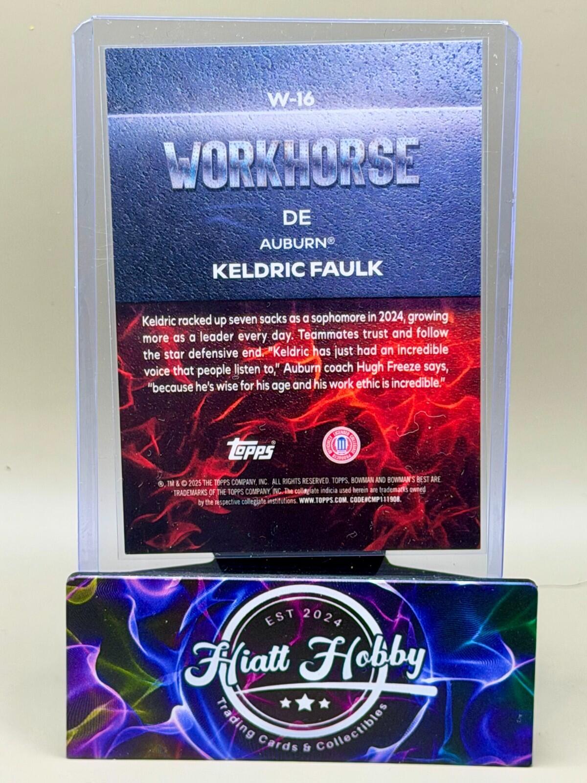 2025 Bowman's Best U - #W-16 Keldric Faulk - Workhorse - Orange /25