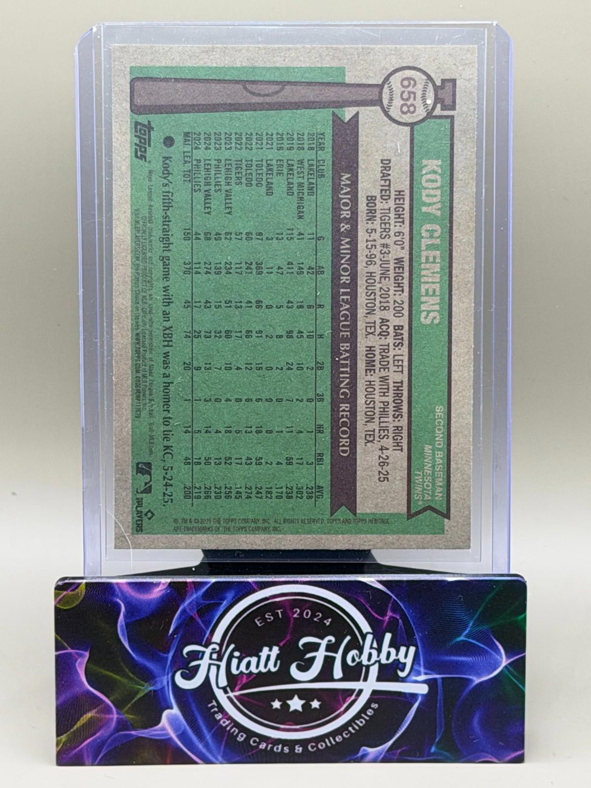 2025 Topps Heritage High Number - Kody Clemens #658 - Dark Blue Boarder