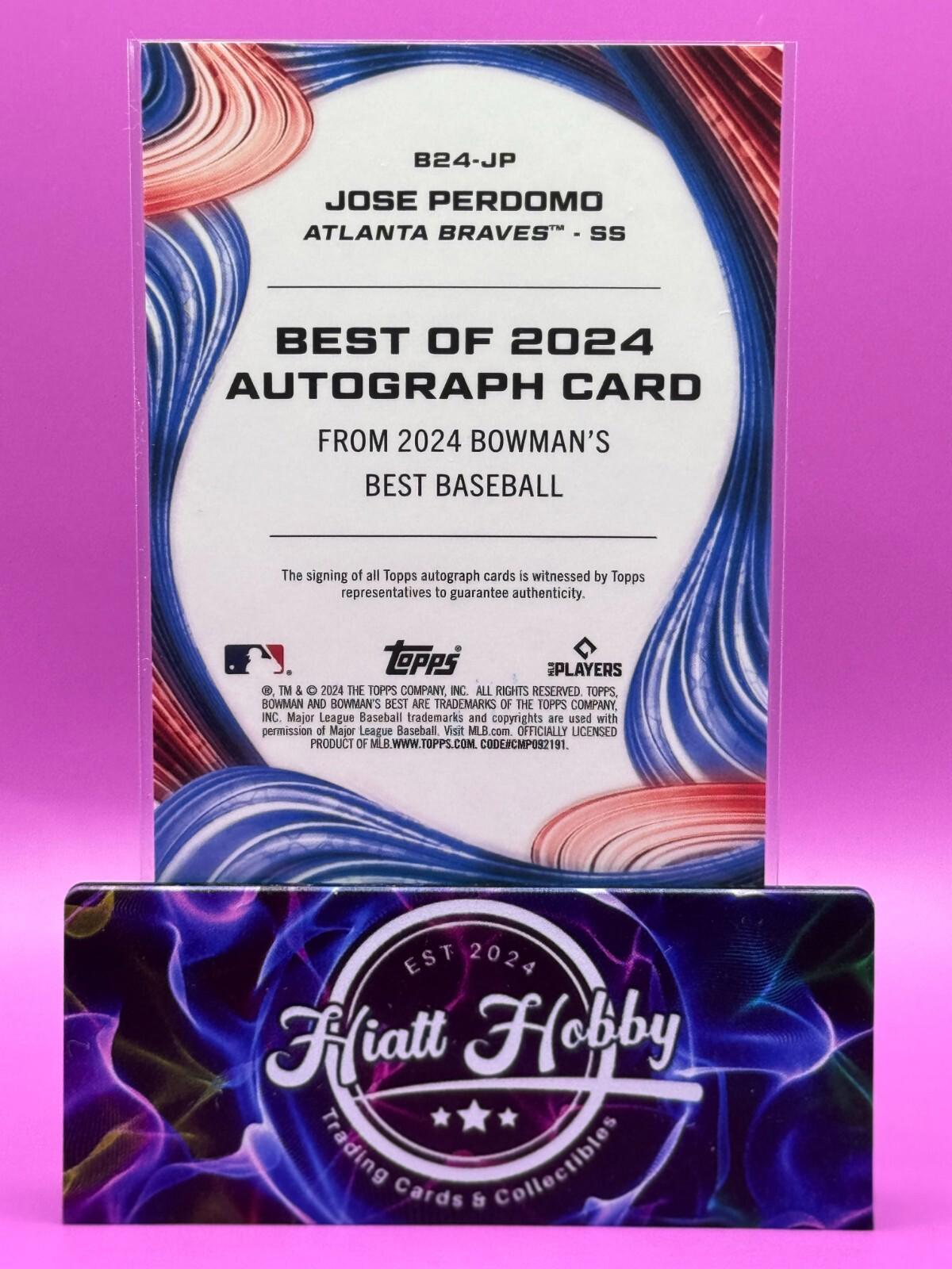 2024 Bowman's Best - Jose Perdomo #B24-JP - Auto (RC, AU)