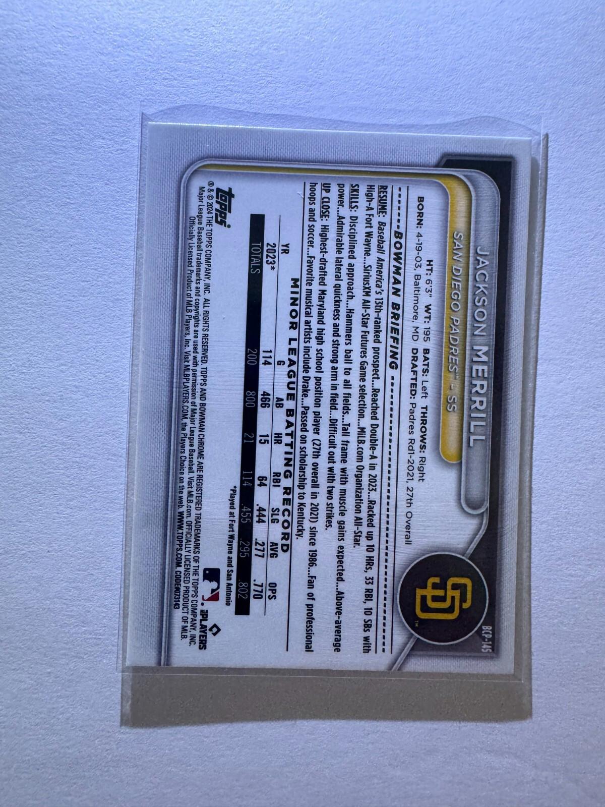 2024 Bowman Chrome - LOT of 7