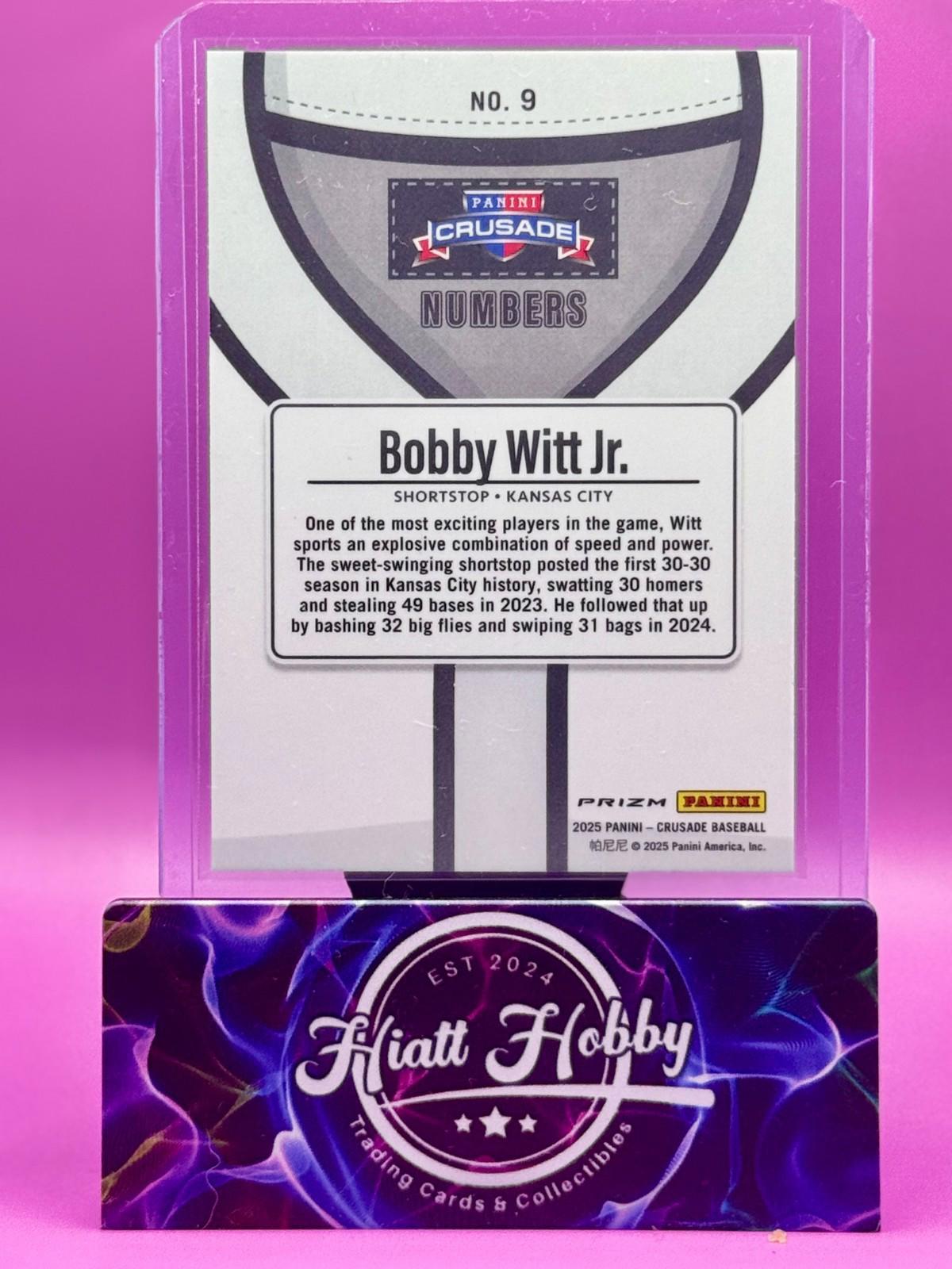 2025 Panini Crusade - Bobby Witt Jr #9 - Numbers - Silver Prizm