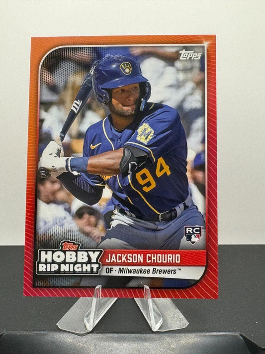 2024 Topps Hobby Rip. Night Jackson Chourio #22 - Orange SP (RC)