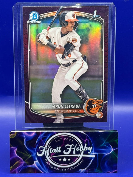 2025 Bowman Chrome - Aron Estrada #BCP-33 - Purple Reptillian 199/199 (RC)
