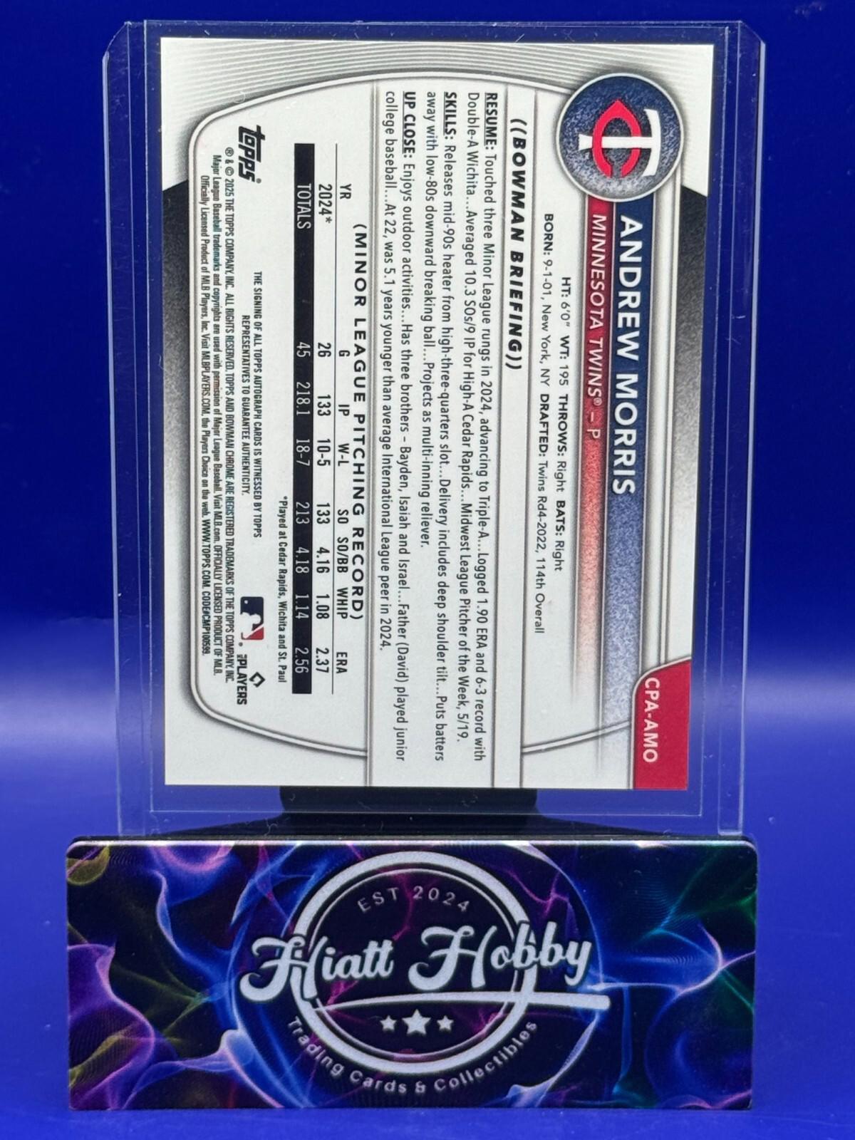 2025 Bowman Chrome - Andrew Morris #CPA-AMO - Auto