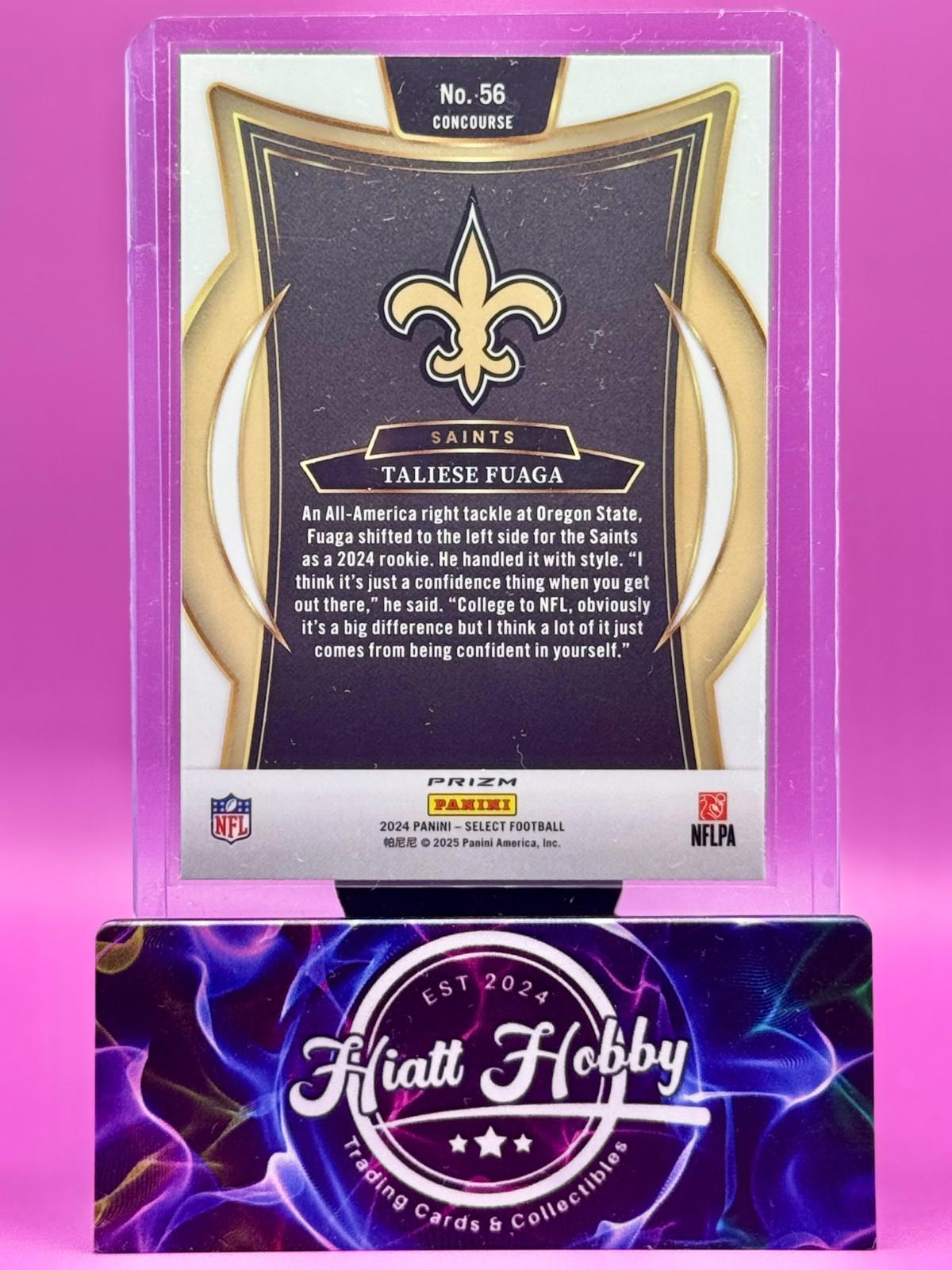 2024 Panini Select - Concourse - Taliese Fuaga #56 Black & Green Shock (RC)