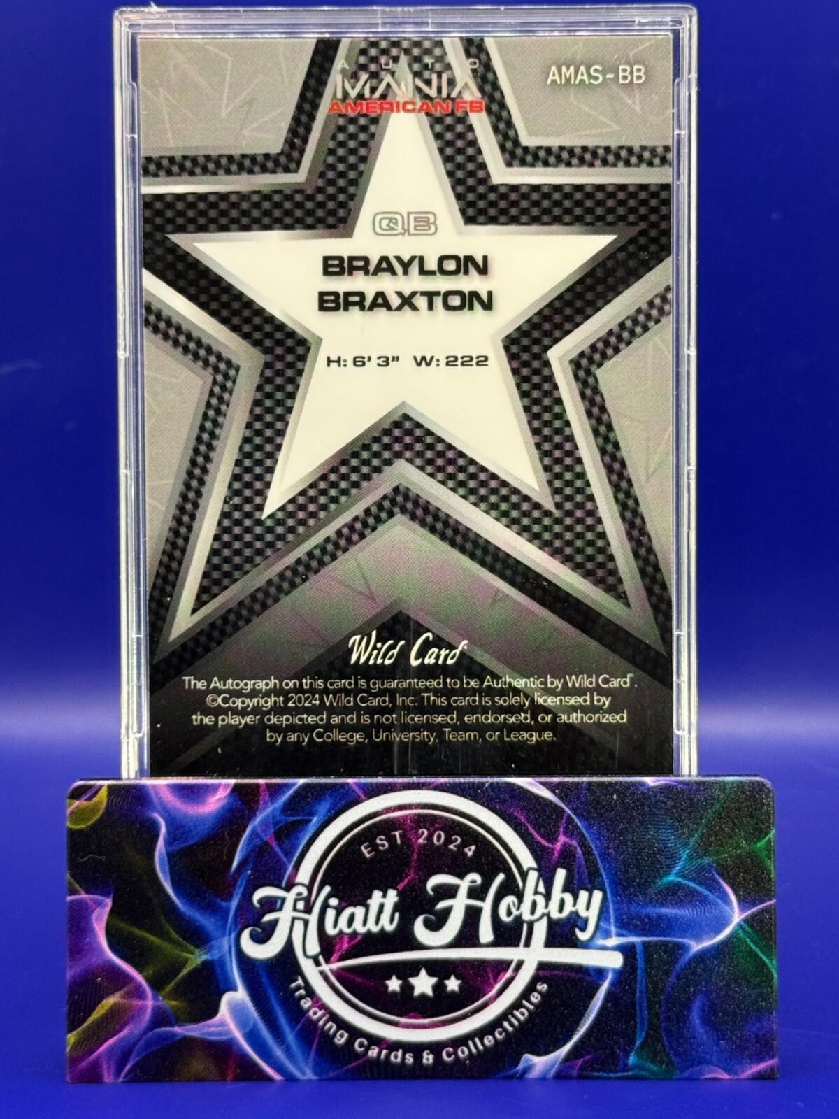 2024 Wild Card Auto Mania - Braylon Braxton #AMAS-BB - American Flag /25