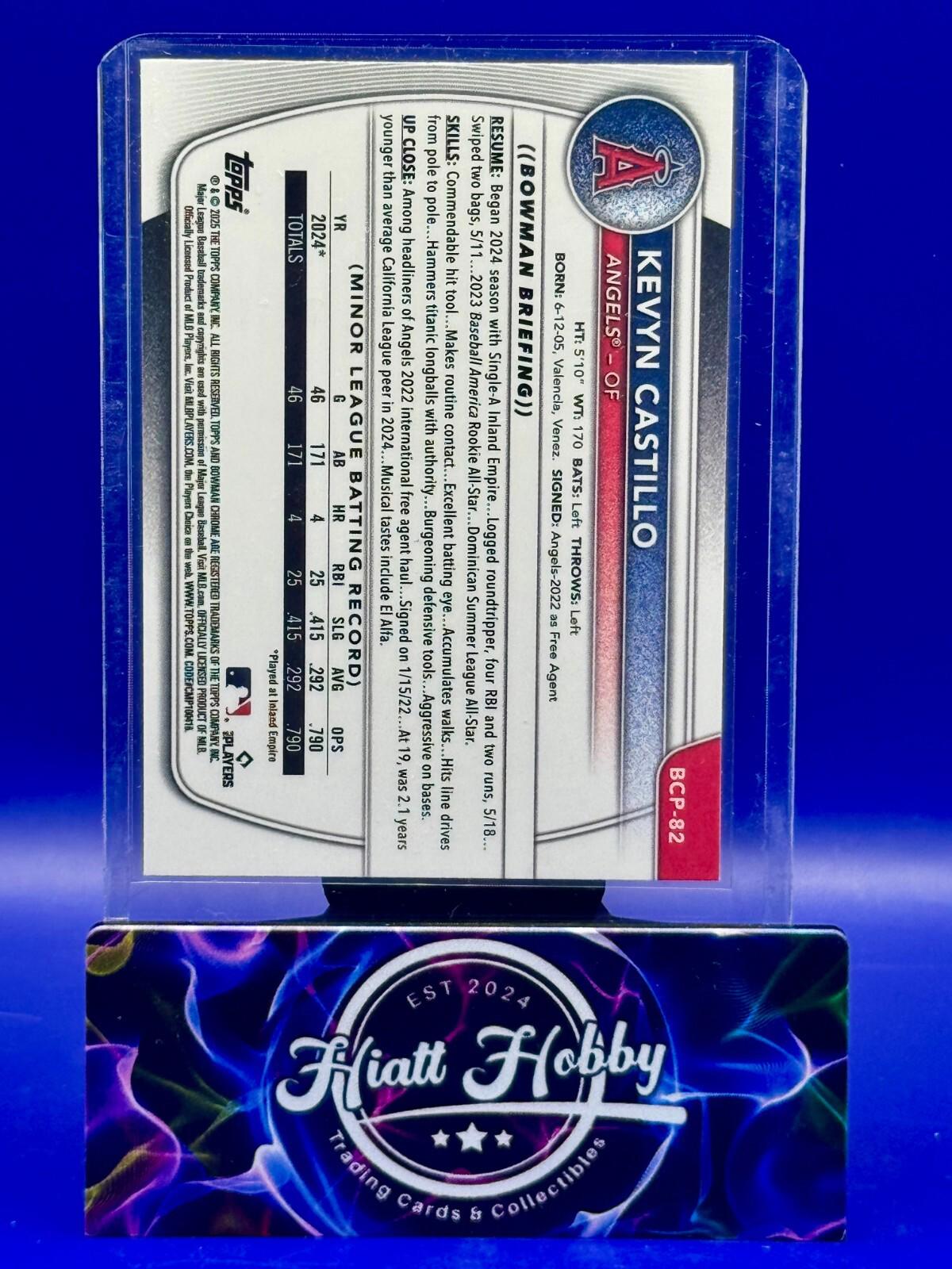2025 Bowman Chrome - Kevyn Castillo #BCP-82 - Green Grass Refractor /99 (RC)