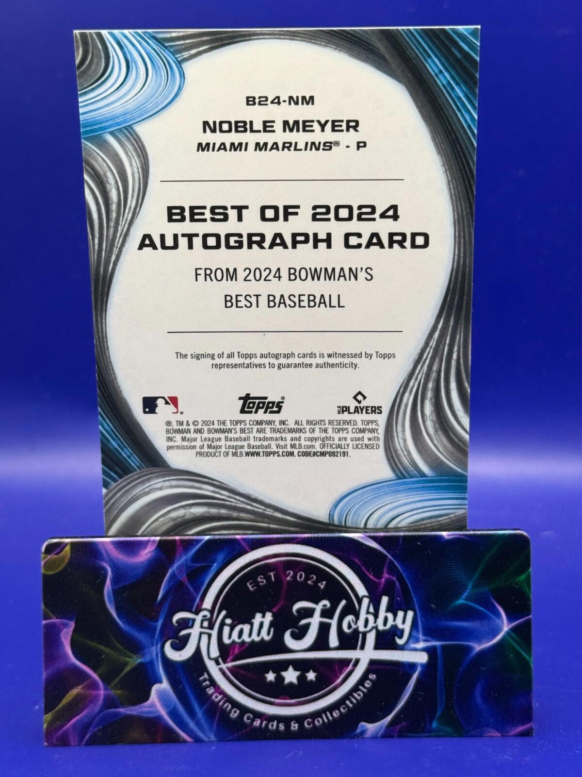 2024 Bowman's Best Baseball - Noble Meyer #B24-NM - Gold Auto /50