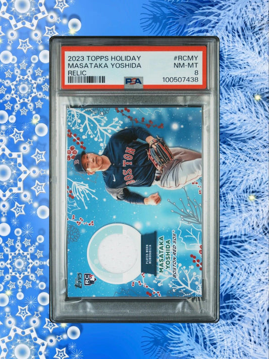 2023 Topps Holiday - Masataka Yoshida #RC-MY - Relic Card - PSA 8