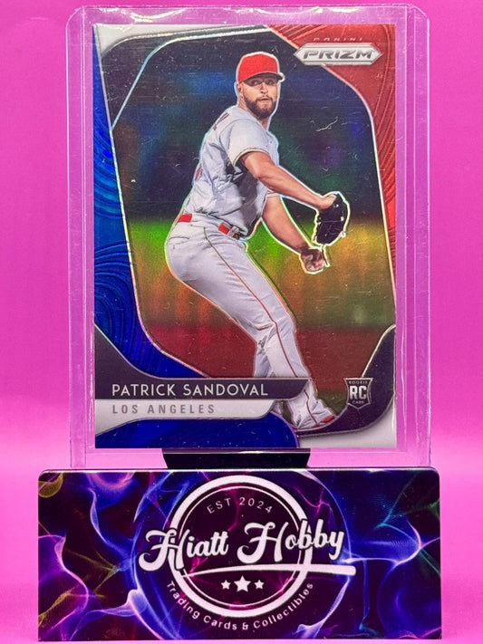 2020 Panini Prizm Baseball - Patrick Sandoval #26 - Red and Blue Prizm (RC)