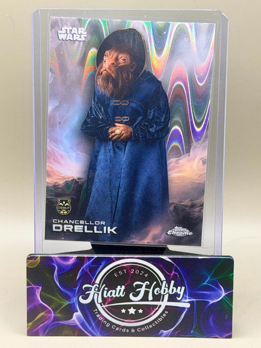 2025 Topps Chrome Star Wars - #111 Chancellor Drellik - Raywave Refractor