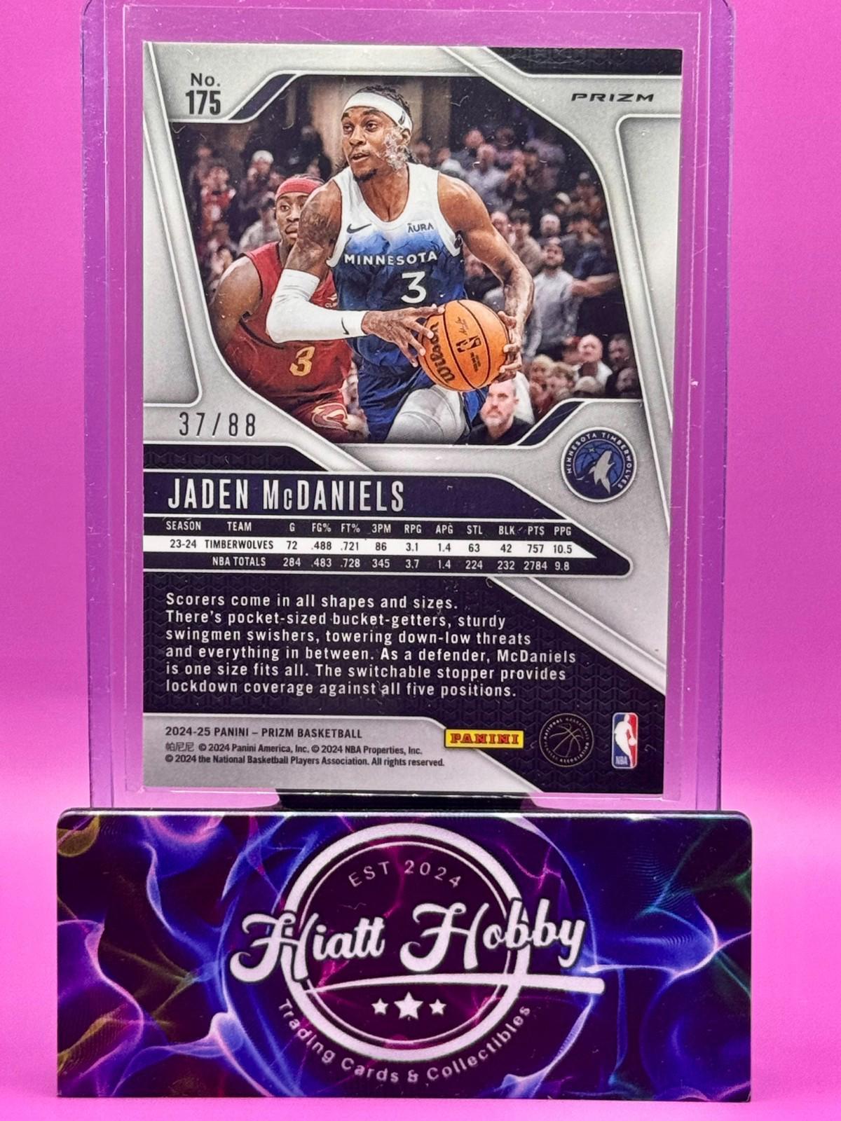 2024-25 Panini Prizm - Jaden McDaniels #175 - Red Dragon Prizm /88