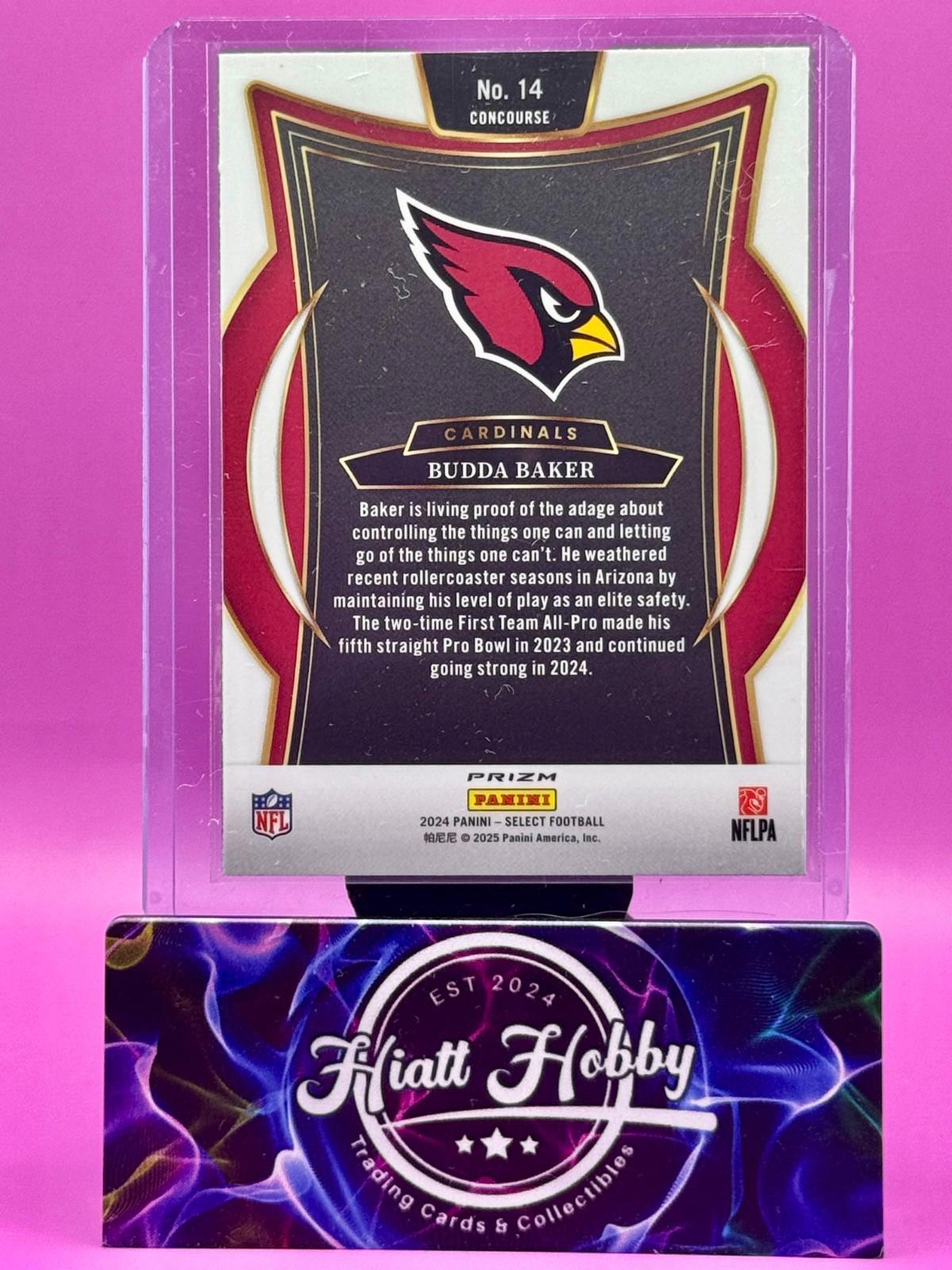 2024 Panini Select - Concourse - Budda Baker #14 Black & Green Shock Prizm