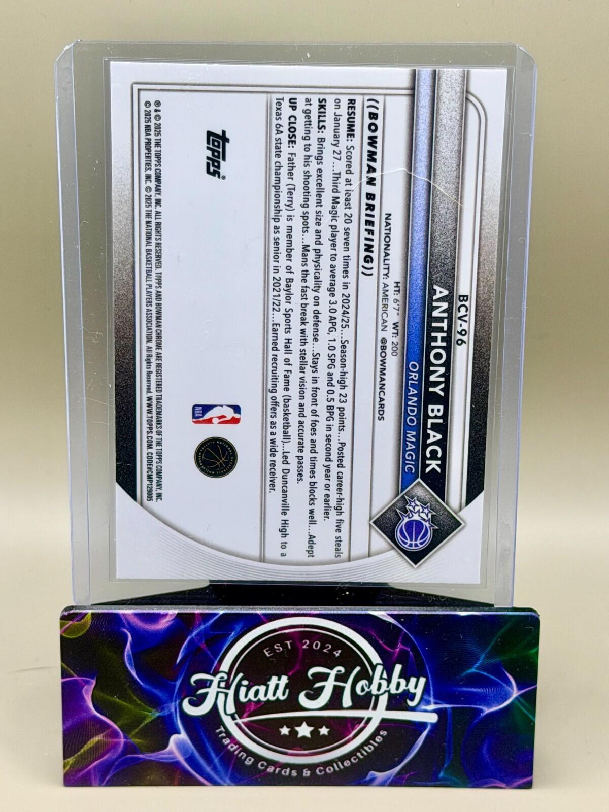 2025-26 Bowman Chrome Basketball - #BCV-96 Anthony Black - Reptilian