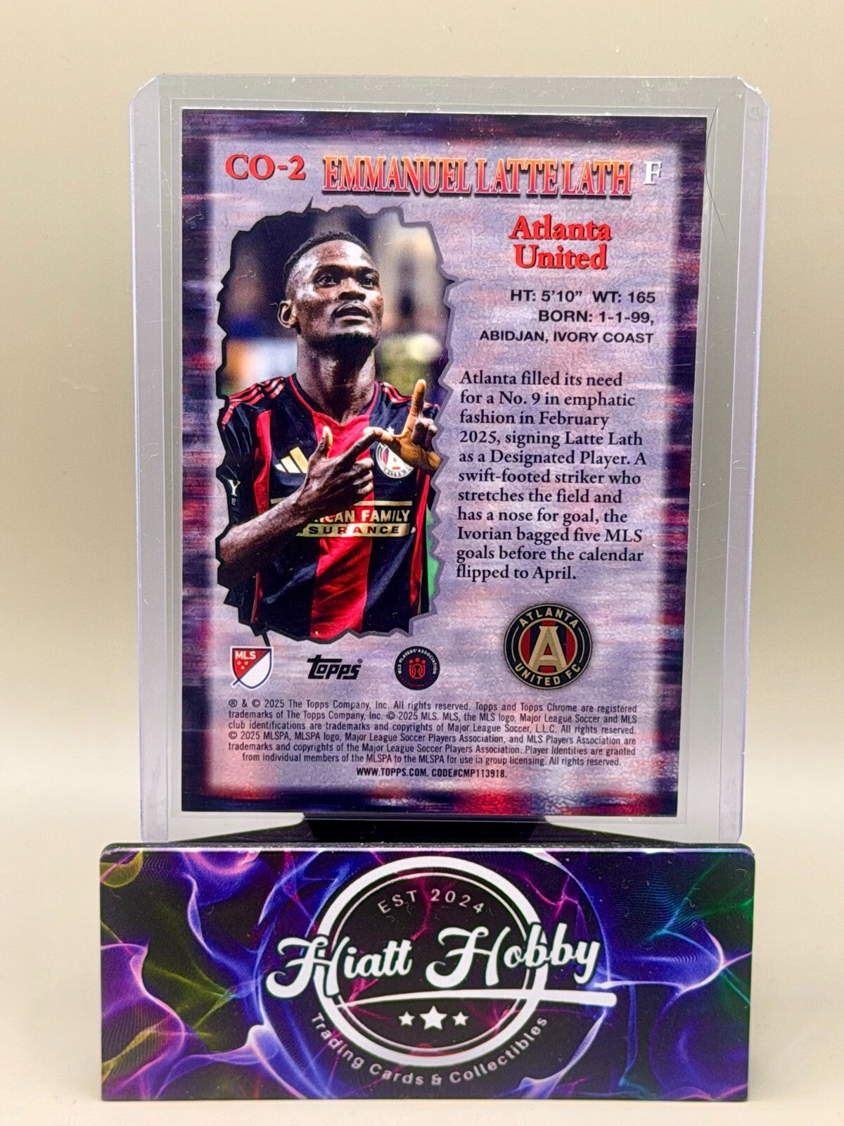 2025 Topps Chrome MLS Soccer #CO-2 Emmanuel Lattelath - Class of Their Own (RC)