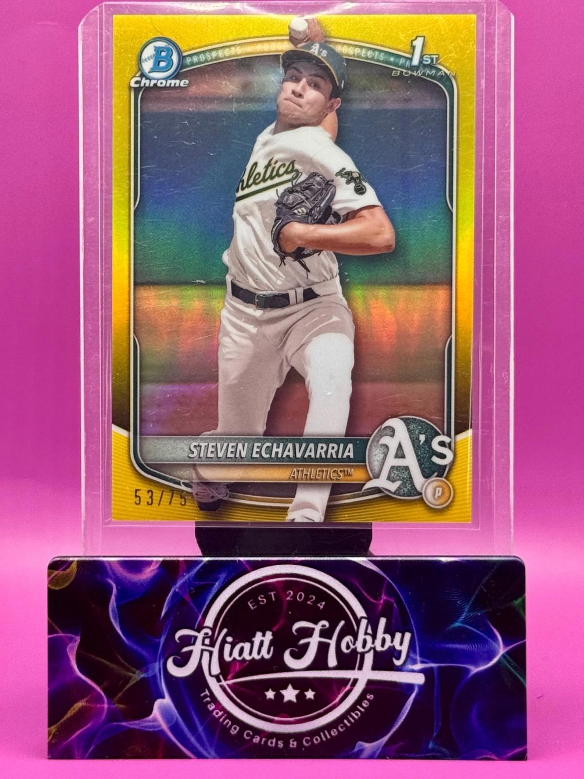 2025 Bowman Chrome - Steven Echavarria #BCP-73 Yellow Refractor /75 (RC)