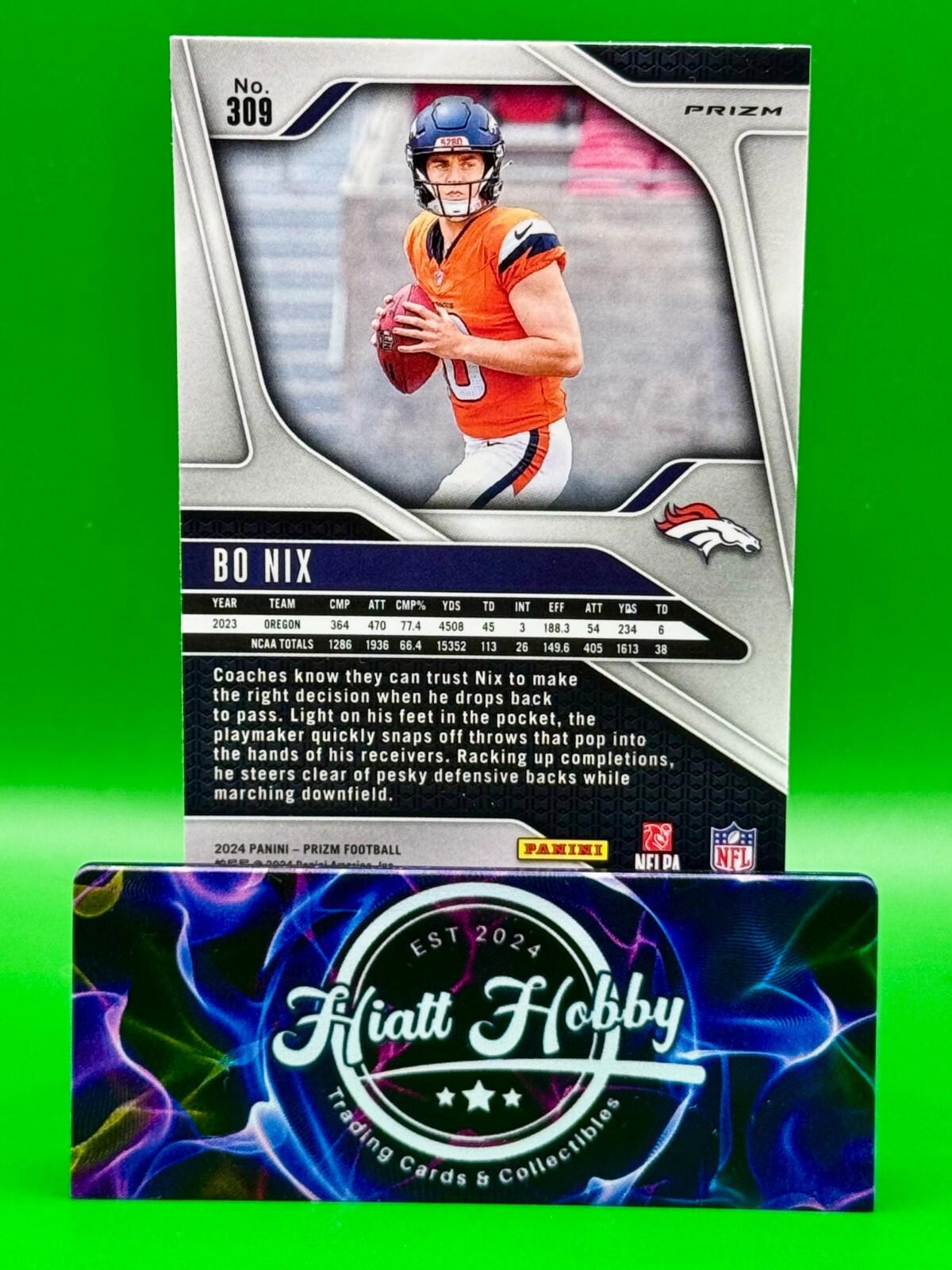 2024 Panini Prizm Football - Bo Nix #309 - Pink Prizm