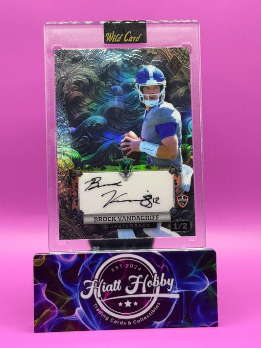 2024 Wild Card 7-Card Stud - Brock Vandagriff #AD7CWBV -Silver Rainbow Auto 1/2