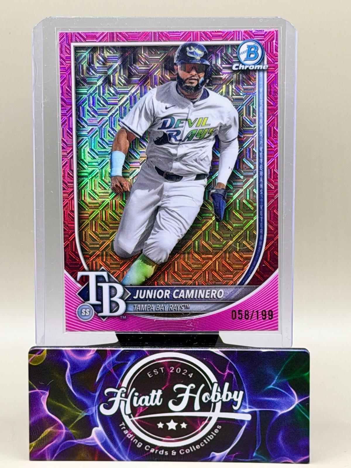 2025 Bowman Chrome - Junior Caminero #80 - Fuchsia Mojo /199