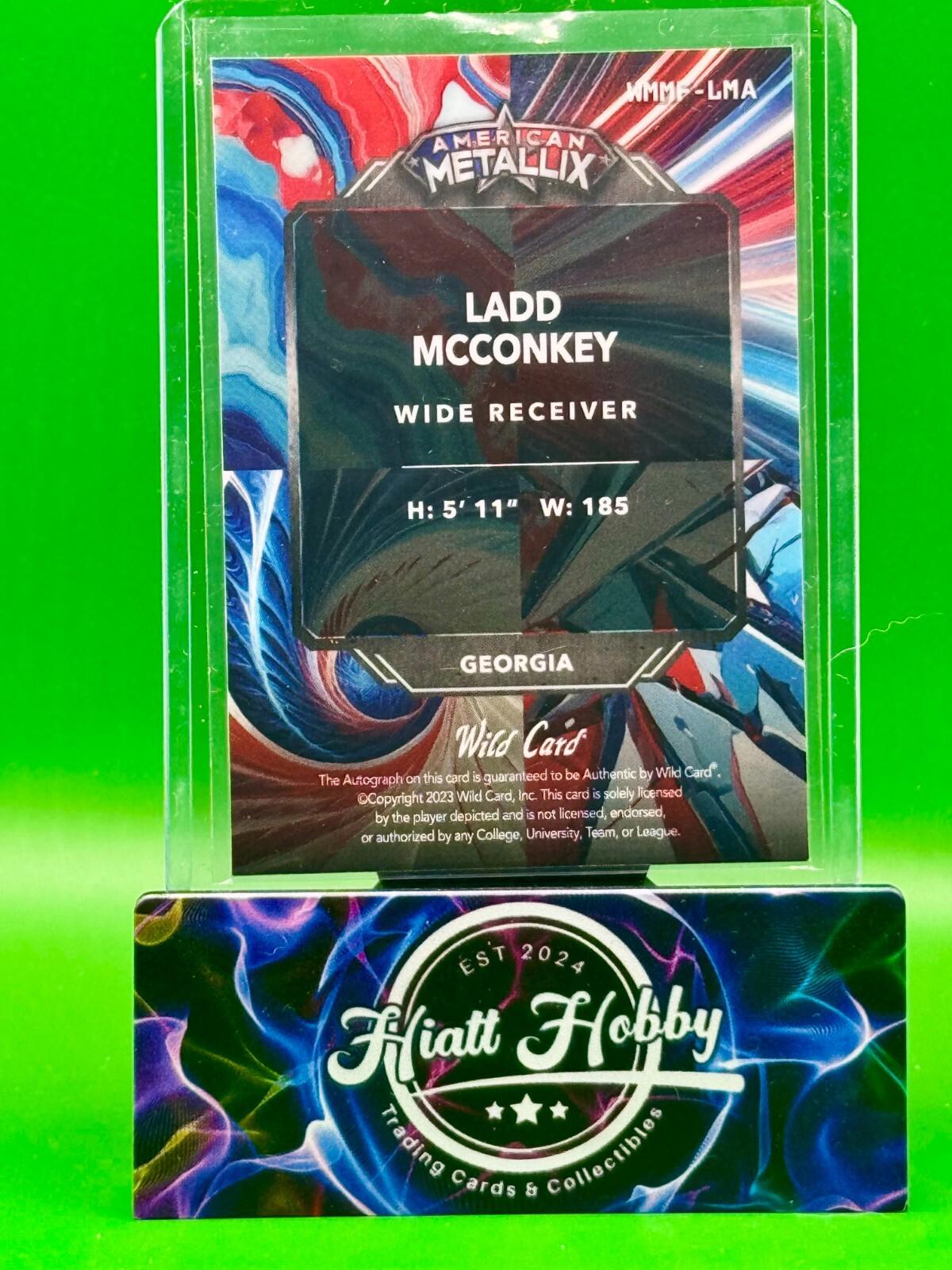 2024 Wild Card Metallix - Ladd McConkey - R/W/B Megafractal Auto 1/1 - Case Hit