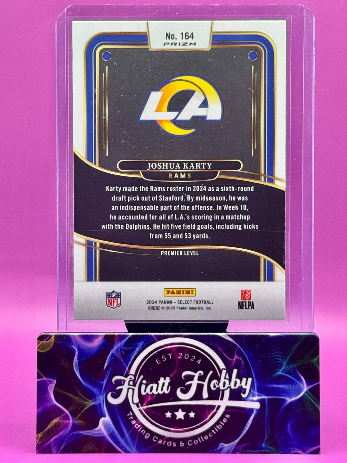 2024 Panini Select - Premier Level Joshua Karty #164 Black & Green Shock (RC)