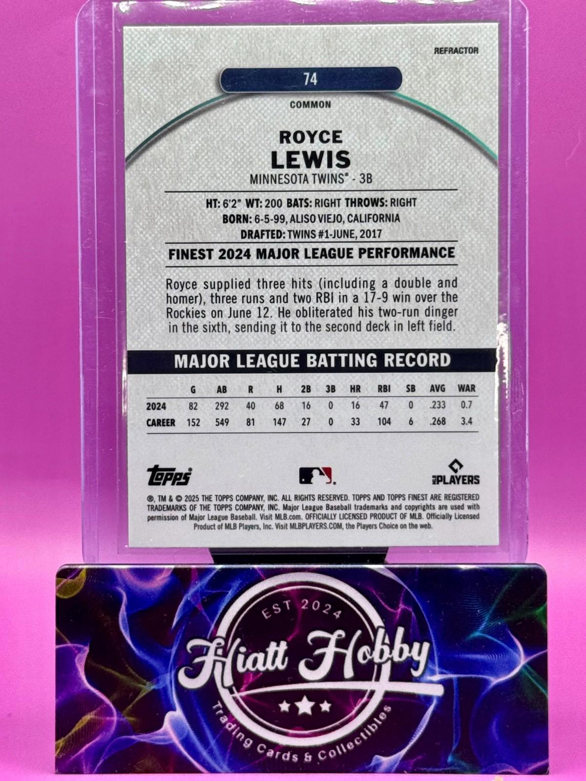 2025 Topps Finest - Royce Lewis #74 - Common - Refractor