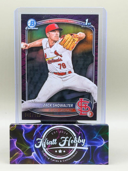 2025 Bowman Chrome - Zack Showalter #BCP-74 - Purple Reptillian /199
