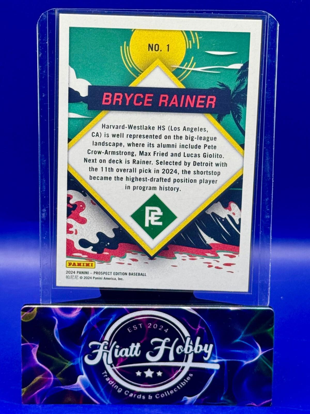 2024 Panini Prospect Edition - Prepping for the Pros Bryce Rainer #1 (RC)