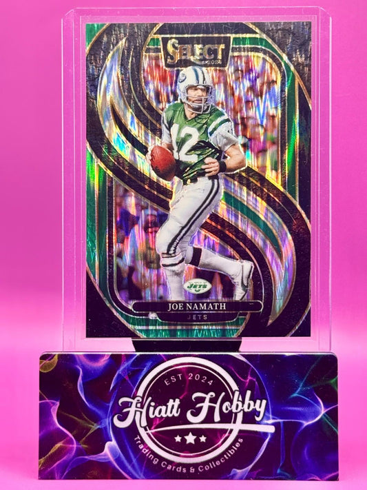 2024 Panini Select - Premier Level Joe Namath #170 Black & Green Shock Prizm