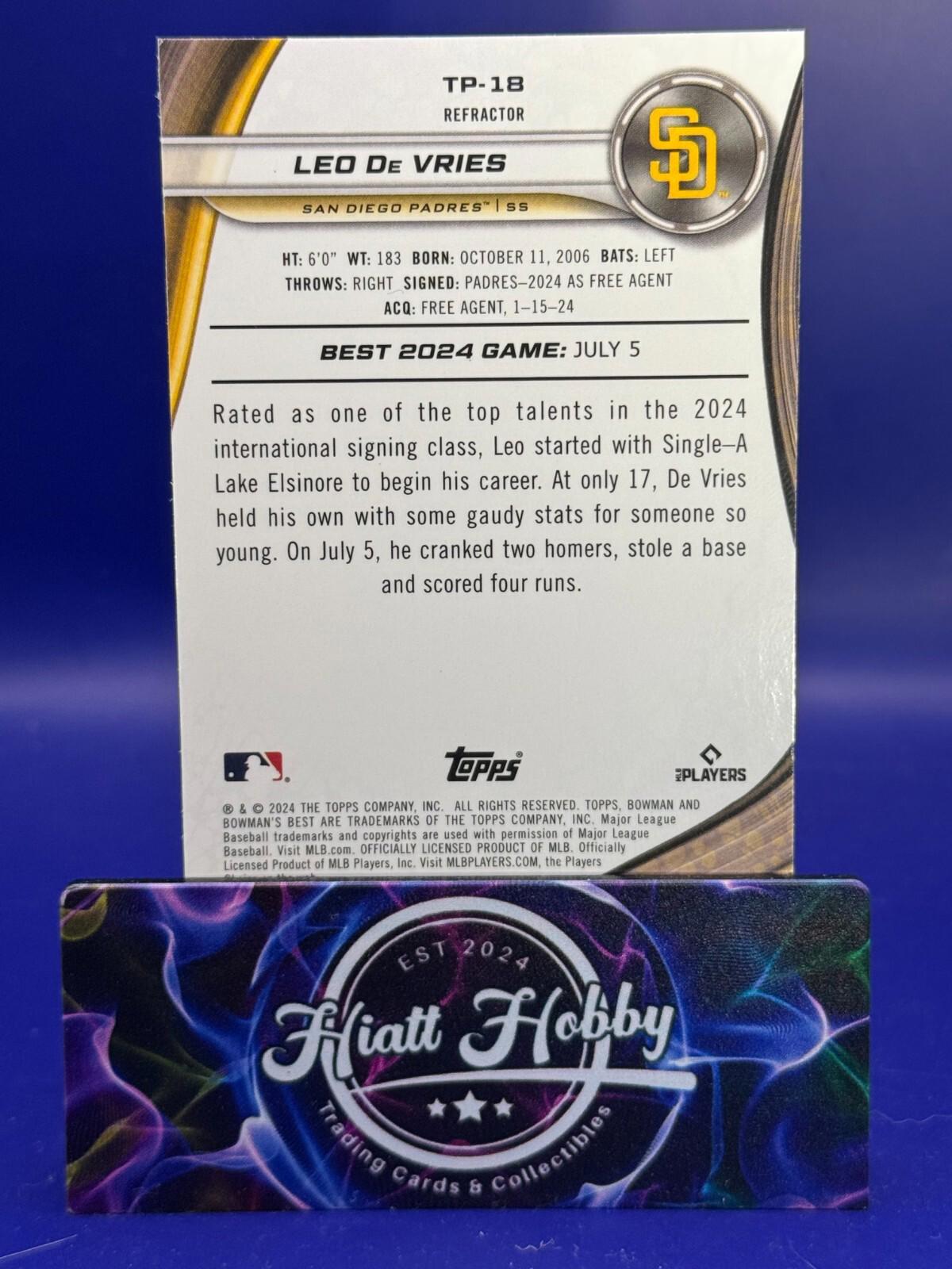 2024 Bowman's Best Baseball - Leo De Vries #TP-18 - Refractor