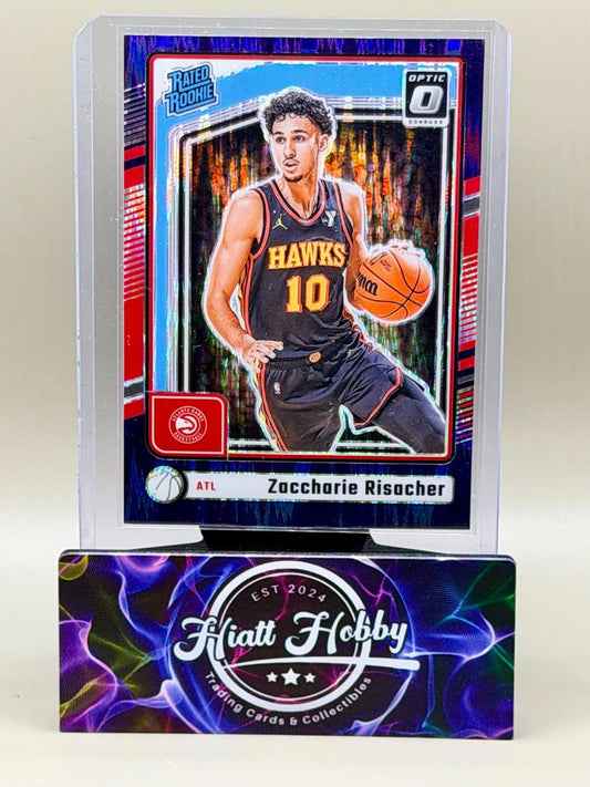 2024-25 Panini Donruss Optic - Zaccharie Risacher #268 - Purple Shock Prizm (RC)