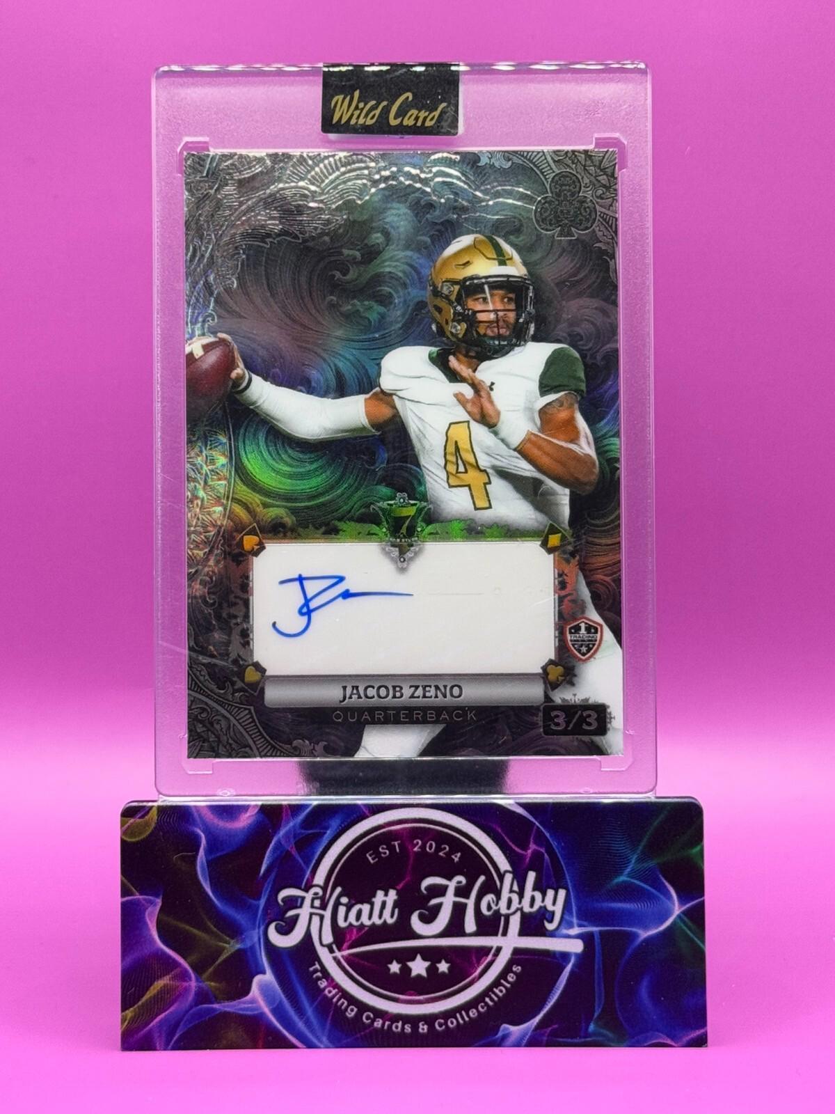 2024 Wild Card 7-Card Stud - Jacob Zeno #AC7CW-JZ - Silver Rainbow Auto 3/3