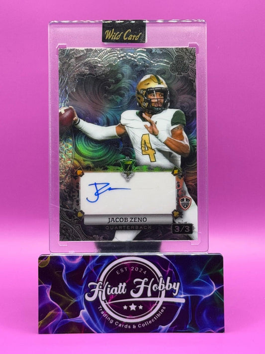 2024 Wild Card 7-Card Stud - Jacob Zeno #AC7CW-JZ - Silver Rainbow Auto 3/3