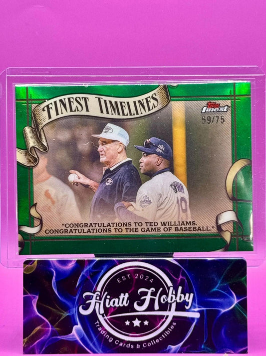 2025 Topps Finest - Ted Williams #FT-19 - Finest Timelines - Green /75