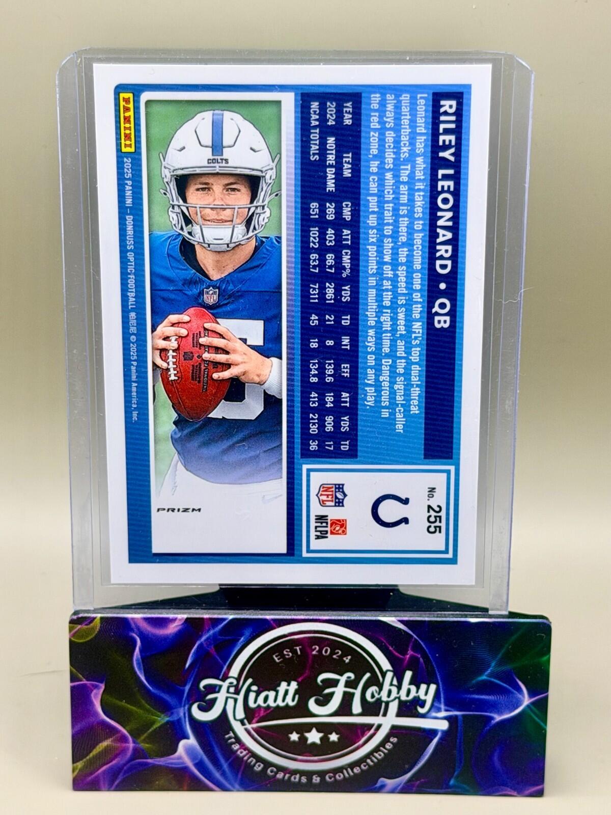 2025 Panini Donruss Optic - #255 Riley Leonard - Green Hyper (RC)