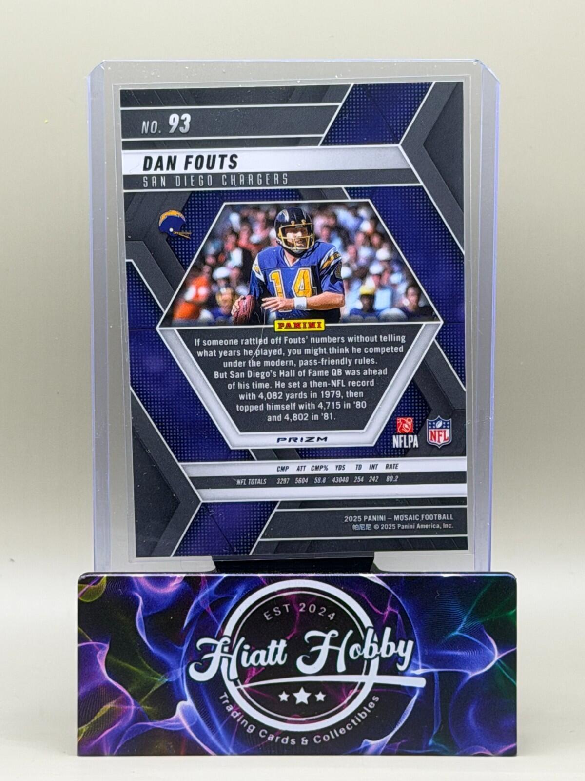 2025 Panini Mosaic Football - #93 Dan Fouts - Silver Mosaic