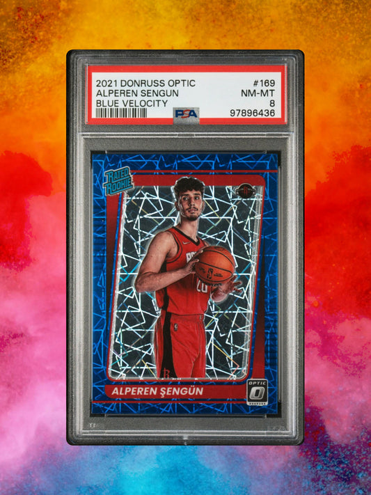 2021-22 Donruss Alperen Sengun #169 - Blue Velocity - PSA 8