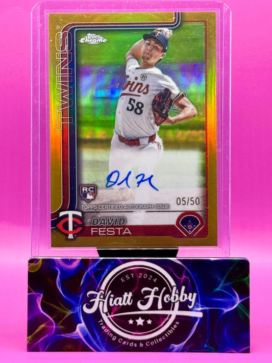 2025 Topps Chrome - David Festa #RA-DF - Gold Auto /50 (RC, AU)